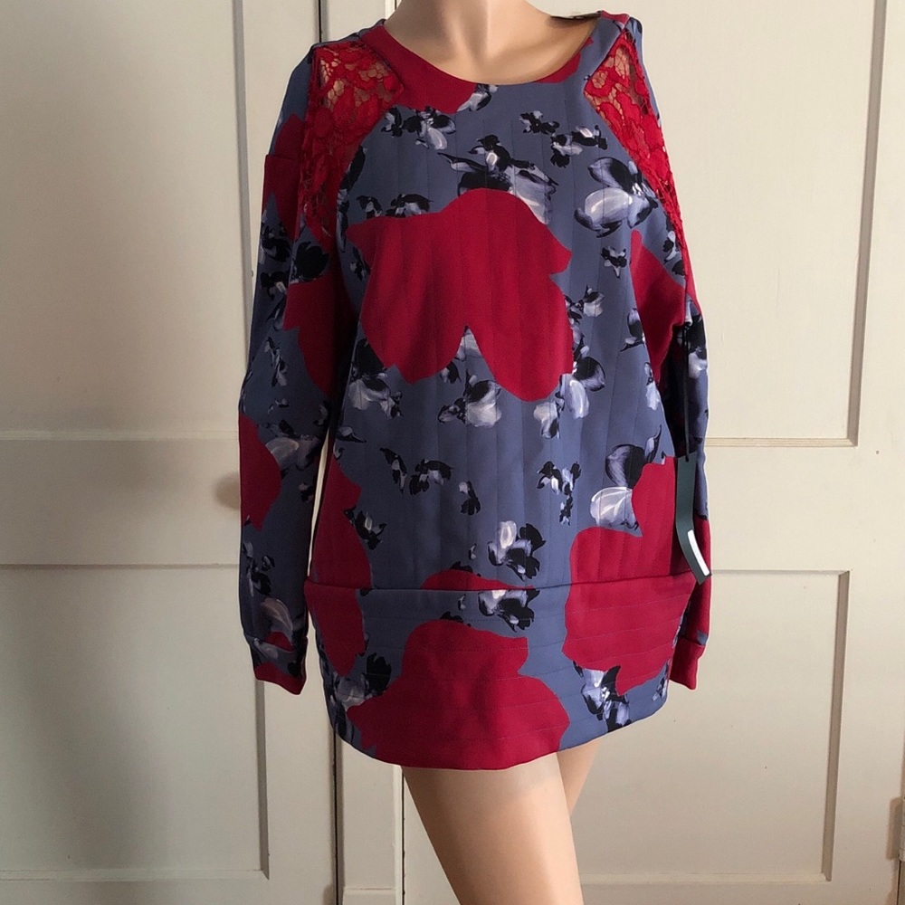 Thakoon Quilted Neoprene & With Lace Tunic